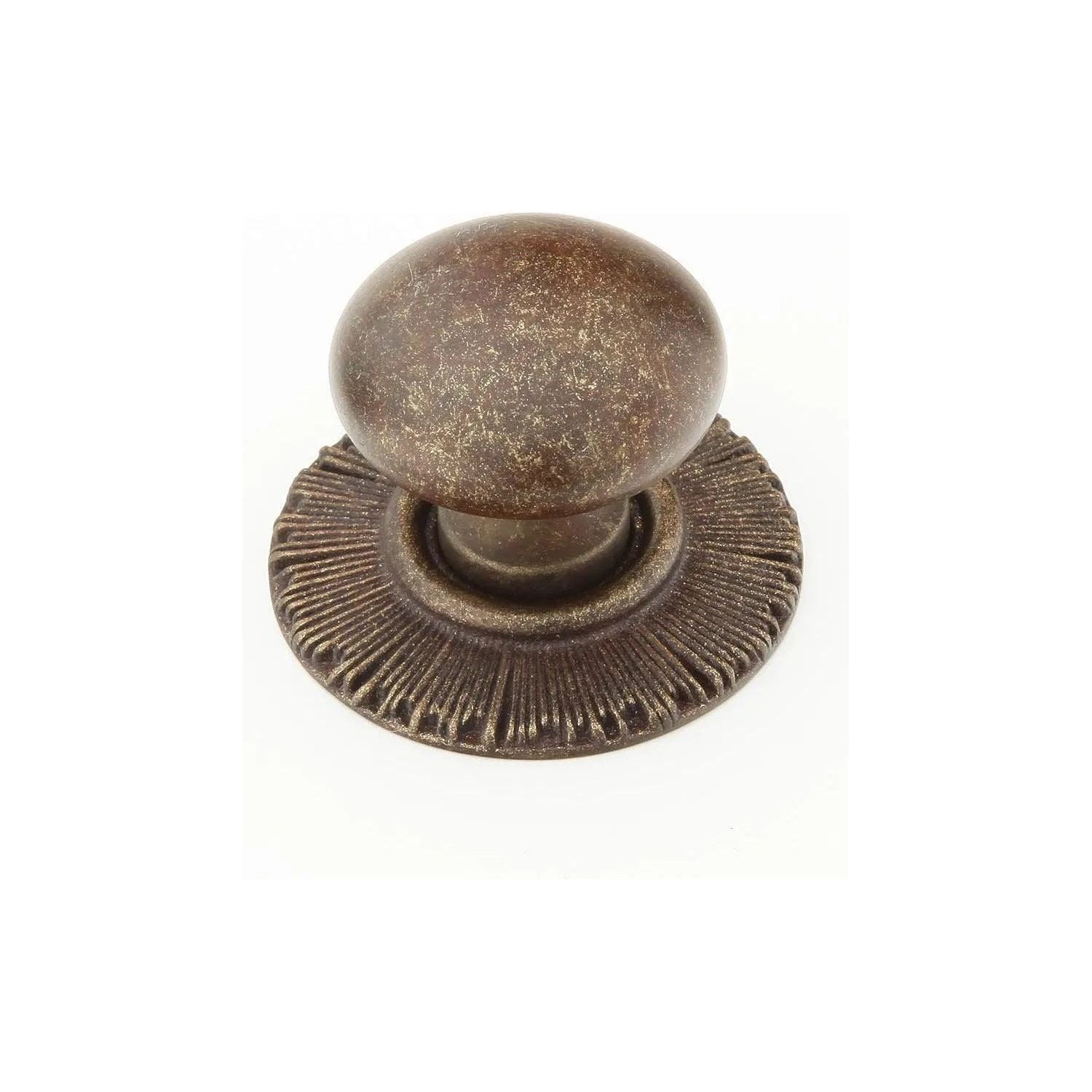 Schaub - Sunburst Round Knob with Backplate - 970-HLB | Montreal Lighting & Hardware