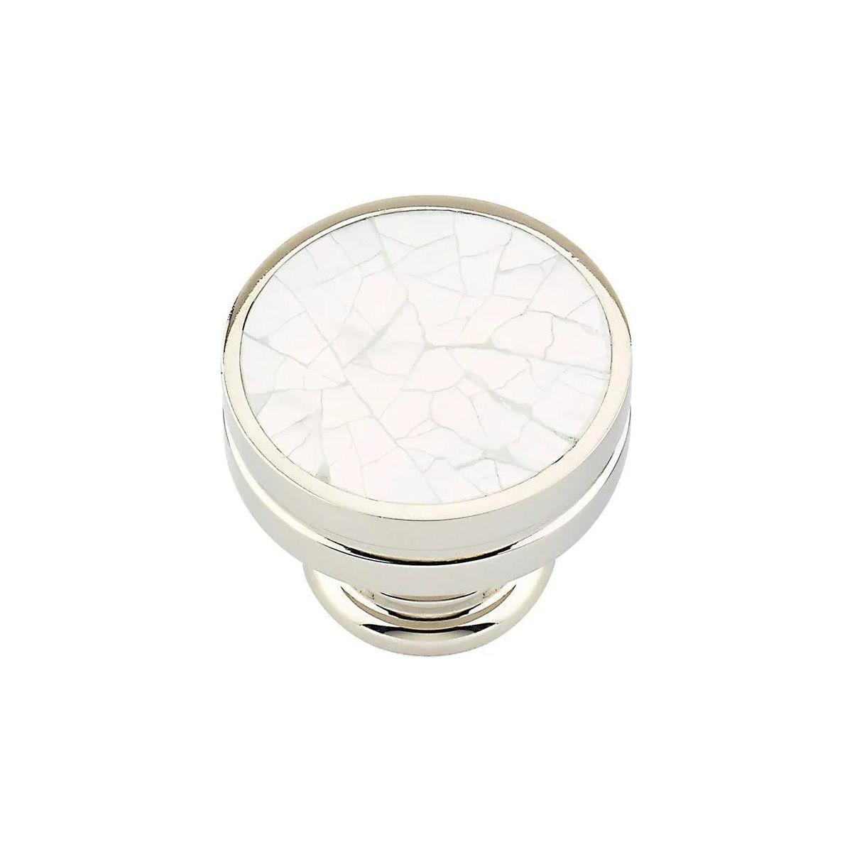 Schaub - Symphony Round Flat Knob - 990-MOP/PN | Montreal Lighting & Hardware