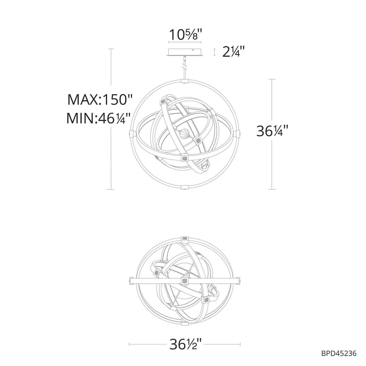 Schonbek Beyond - Atomic LED Pendant - BPD45236-BK/AB | Montreal Lighting & Hardware