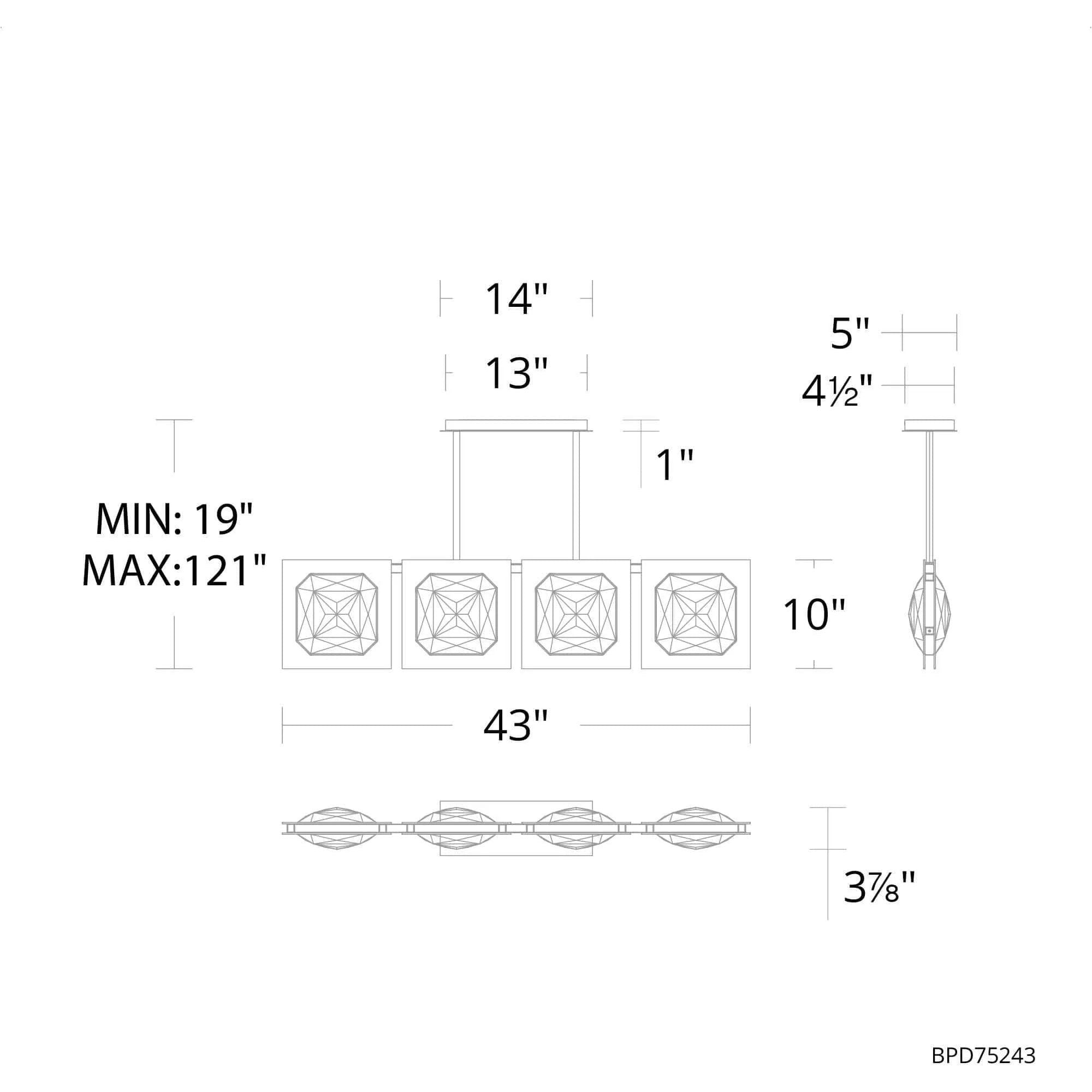 Schonbek Beyond - Enchante LED Linear Pendant - BPD75243-AB | Montreal Lighting & Hardware