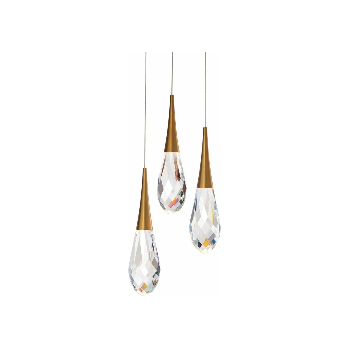 Schonbek Beyond - Hibiscus 3 Light LED Multi-Light Pendant - BPD21203-AB | Montreal Lighting & Hardware