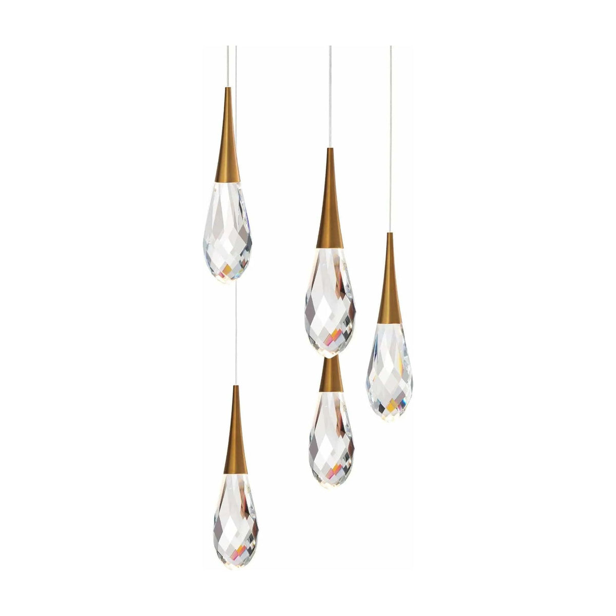 Schonbek Beyond - Hibiscus 5 Light LED Multi-Light Pendant - BPD21205-AB | Montreal Lighting & Hardware