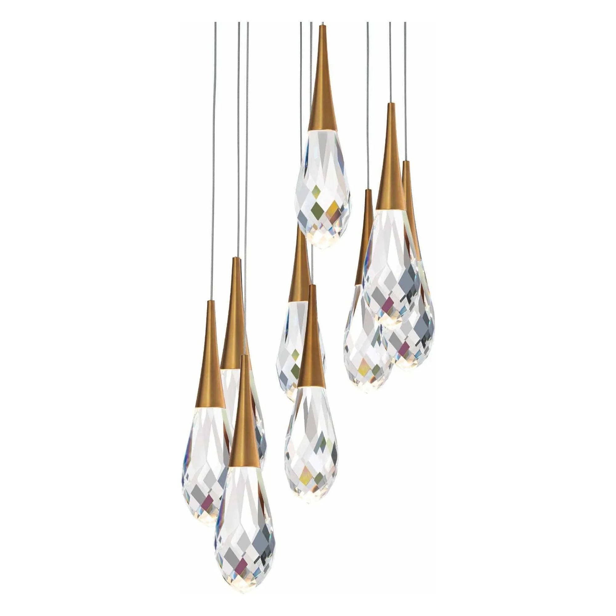 Schonbek Beyond - Hibiscus 9 Light LED Multi-Light Pendant - BPD21209-AB | Montreal Lighting & Hardware