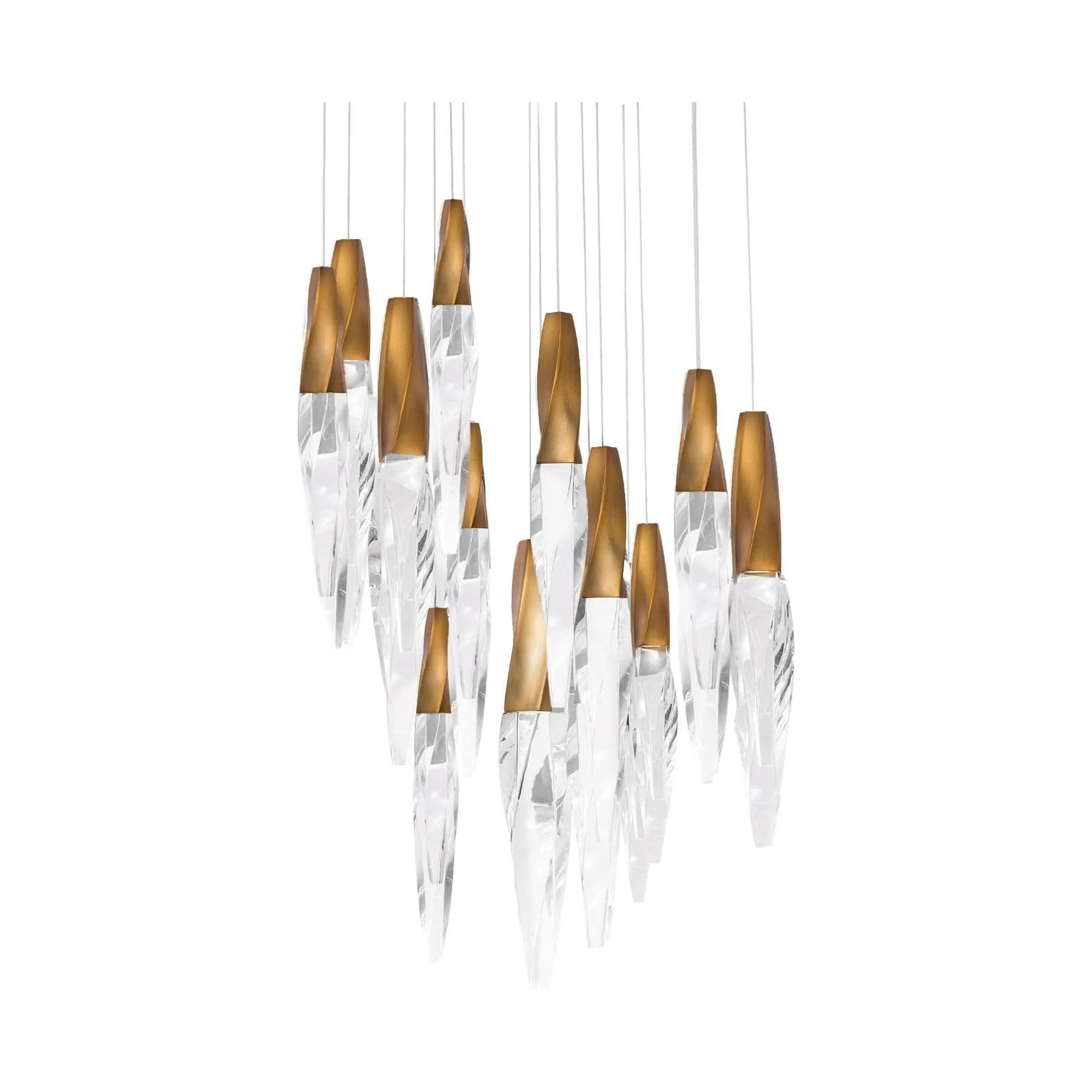 Schonbek Beyond - Kindjal 15 Light LED Multi-Light Pendant - BPD13215-AB | Montreal Lighting & Hardware