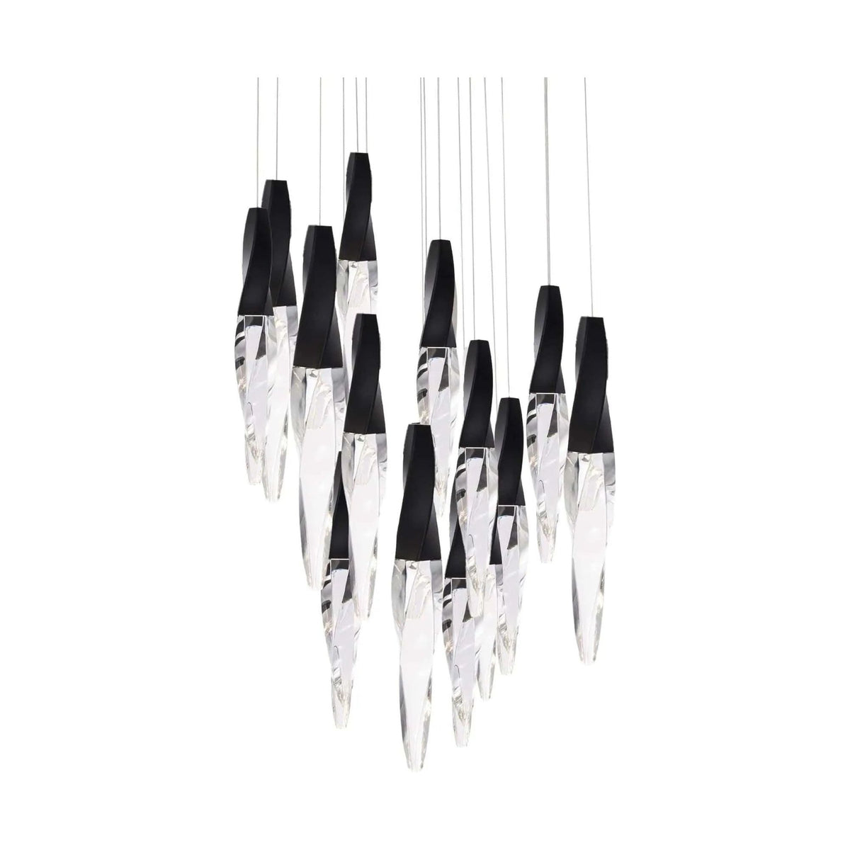 Schonbek Beyond - Kindjal 15 Light LED Multi-Light Pendant - BPD13215-BK | Montreal Lighting & Hardware