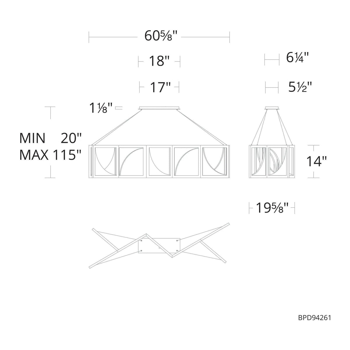 Schonbek Beyond - Luna 7 Light LED Linear Pendant - BPD94261-BK | Montreal Lighting & Hardware