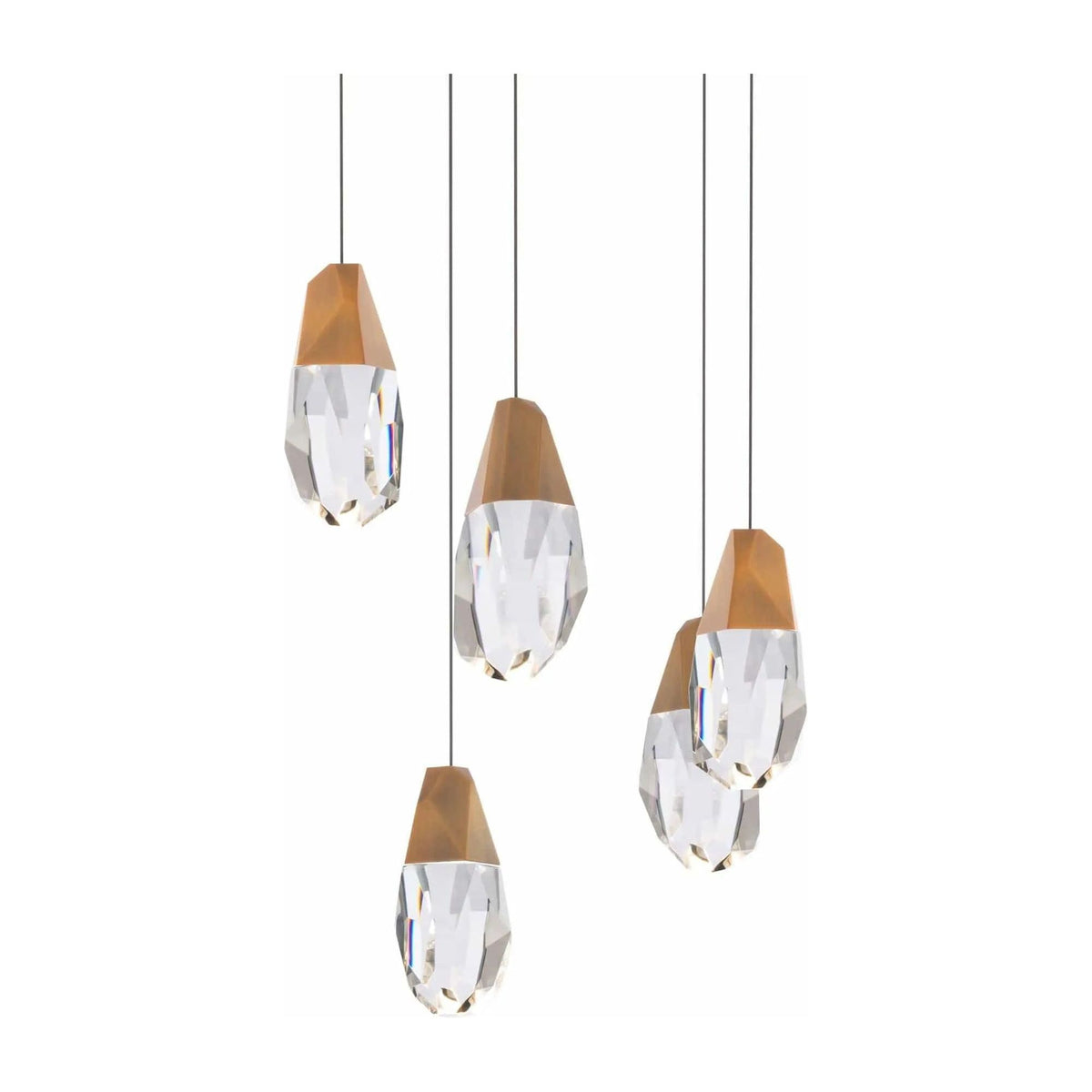 Schonbek Beyond - Martini 5 Light LED Multi-Light Pendant - BPD20205O-AB | Montreal Lighting & Hardware