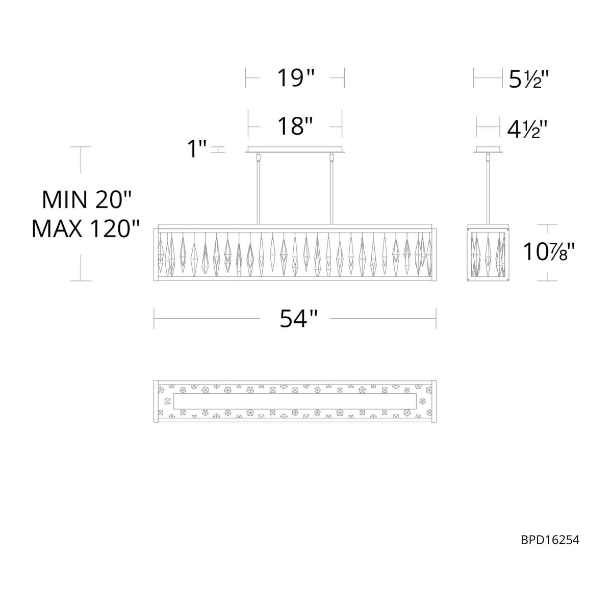 Schonbek Beyond - Mirage LED Linear Pendant - BPD16254-BK | Montreal Lighting & Hardware