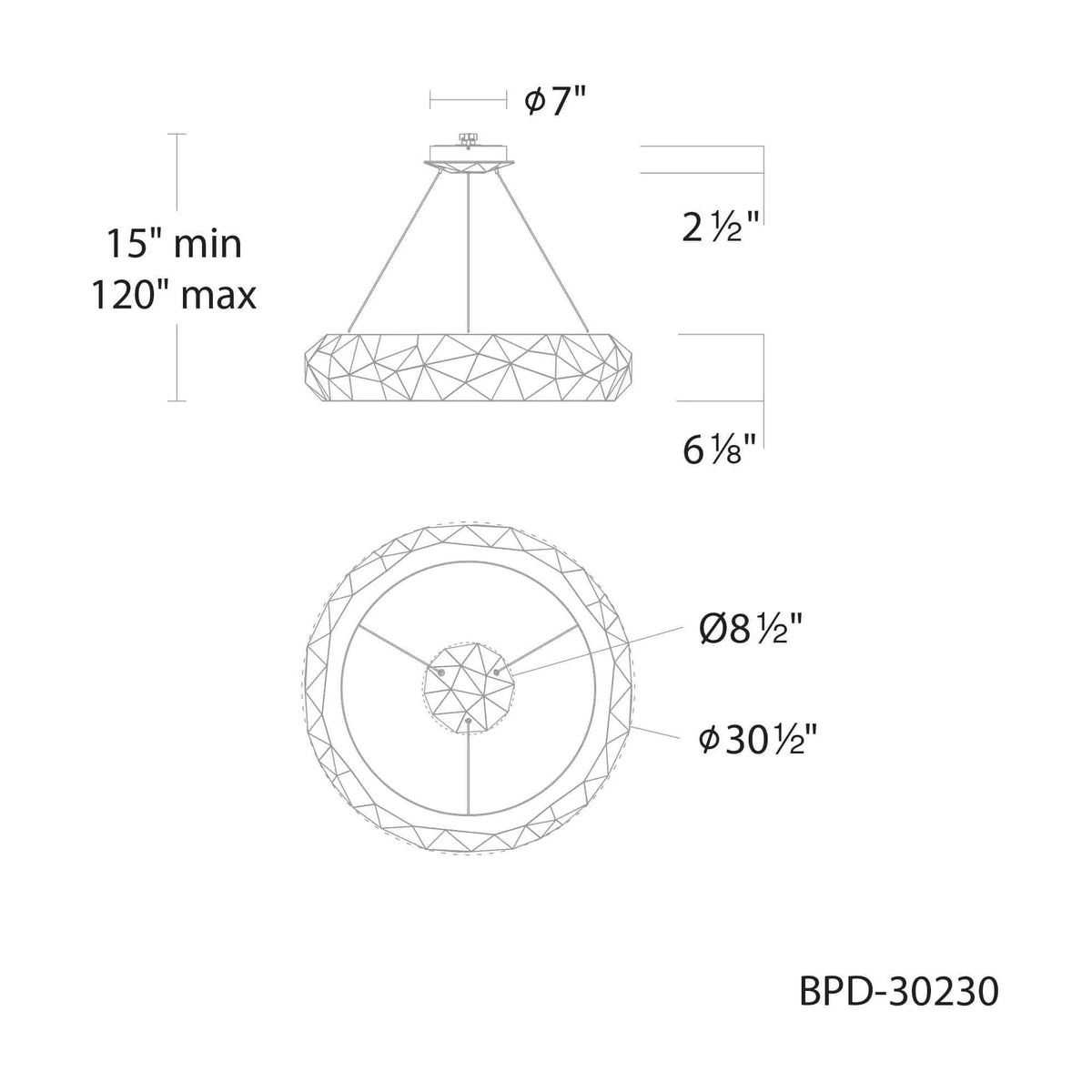 Schonbek Beyond - Mosaic LED Pendant - BPD30230-BS | Montreal Lighting & Hardware