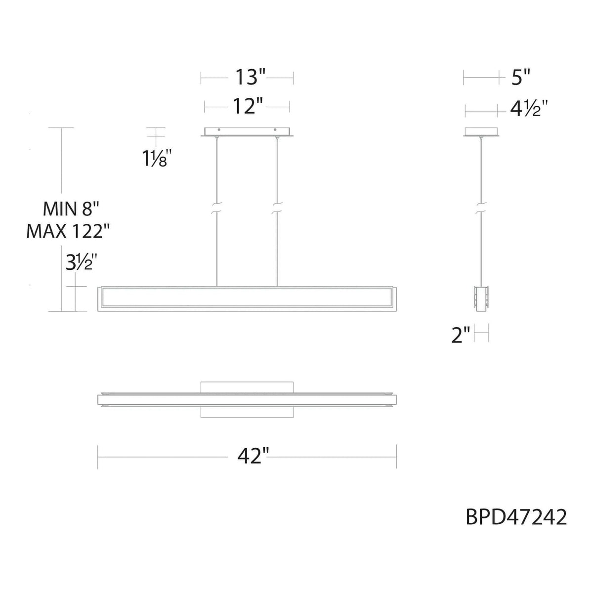 Schonbek Beyond - Mystique LED Linear Pendant - BPD47242-BK | Montreal Lighting & Hardware