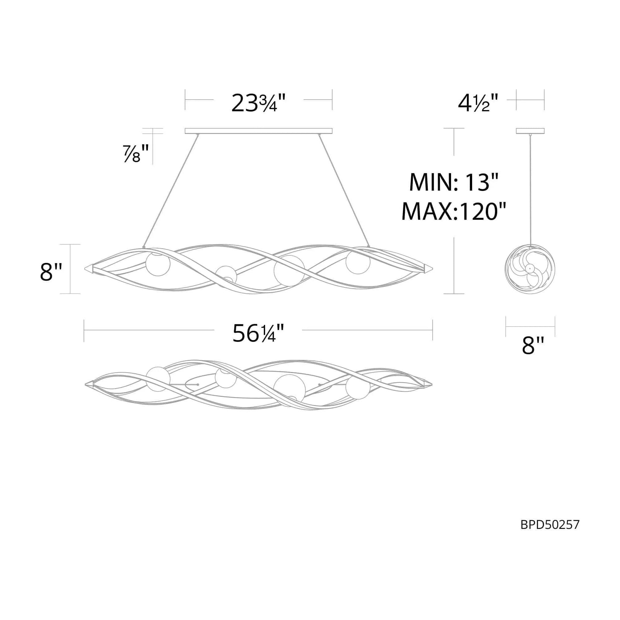 Schonbek Beyond - Slipstream LED Linear Pendant - BPD50257-BK | Montreal Lighting & Hardware