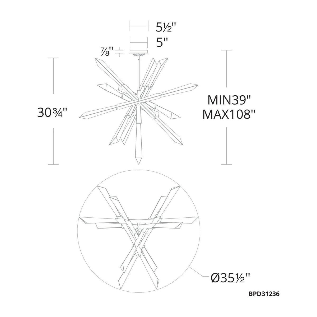 Schonbek Beyond - Solitude LED Pendant - BPD31236-AB | Montreal Lighting & Hardware