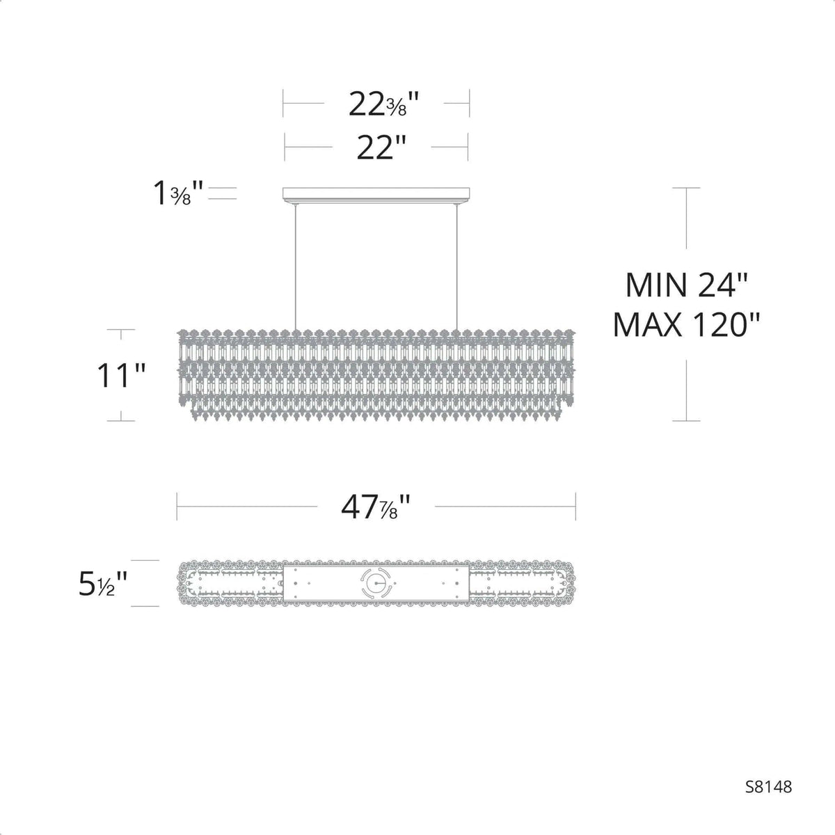 Schonbek Signature - Tahitian Linear Pendant - S8148-51O | Montreal Lighting & Hardware