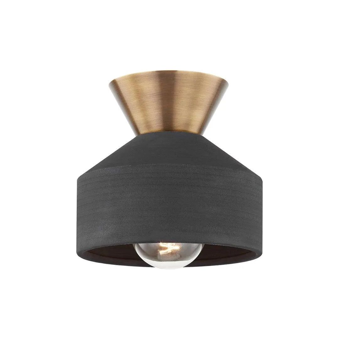 Troy Lighting - Covina Flush Mount - C9808-PBR/CBK | Montreal Lighting & Hardware