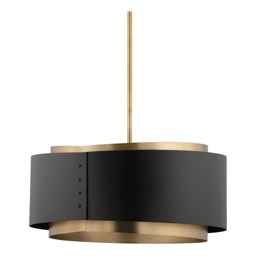 Troy Lighting - Roux Pendant - F4413-PBR/SBK | Montreal Lighting & Hardware