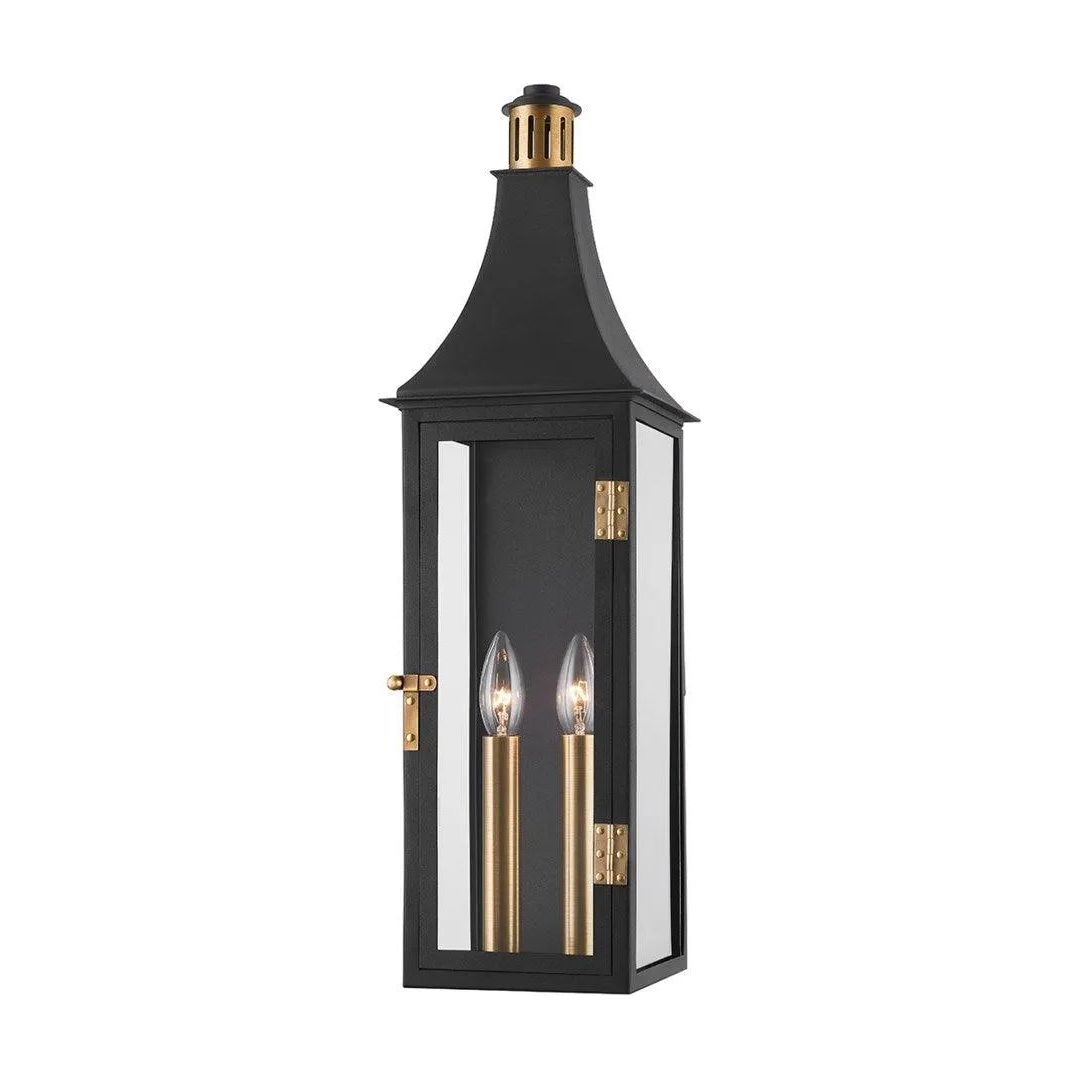 Troy Lighting - Wes Exterior Wall Sconce - B7824-PBR/TBK | Montreal Lighting & Hardware