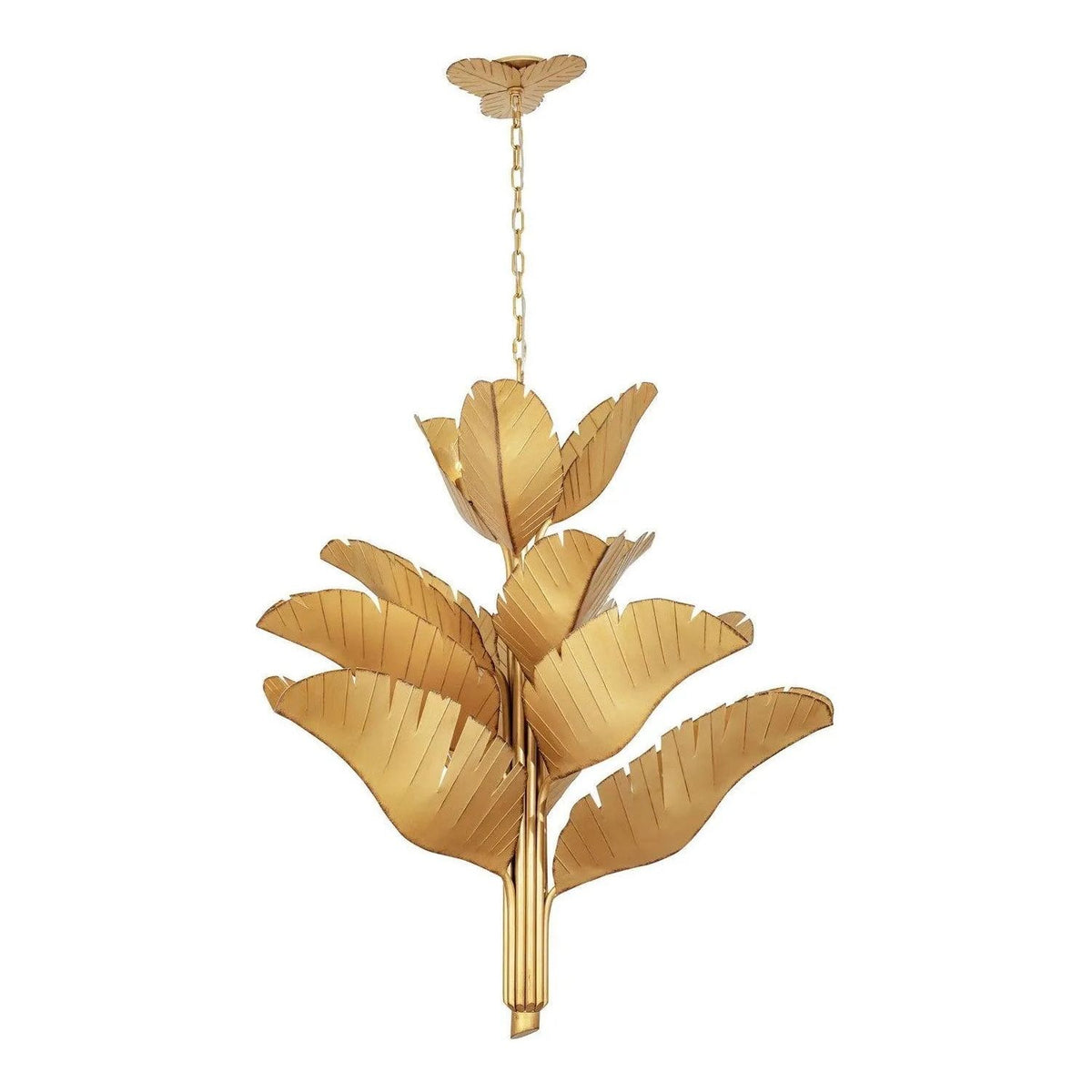 Varaluz - Banana Leaf Chandelier - 901C12GO | Montreal Lighting & Hardware