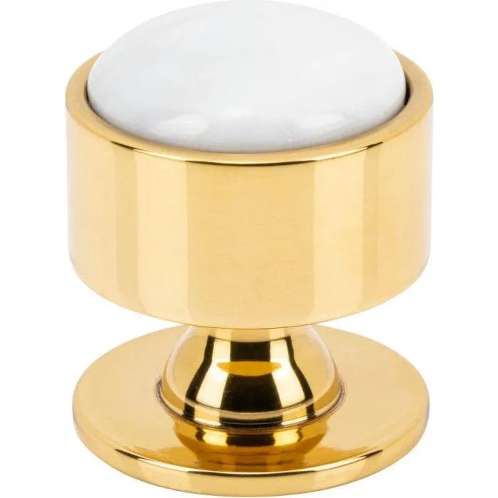 Vesta Fine Hardware - Firesky Carrara White Knob - V7553PB | Montreal Lighting & Hardware