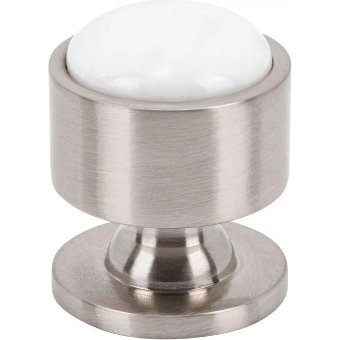 Vesta Fine Hardware - Firesky Carrara White Knob - V7563BSN | Montreal Lighting & Hardware