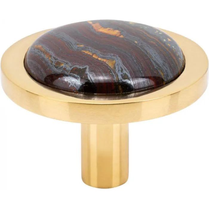 Vesta Fine Hardware - Firesky Iron Tiger Eye Knob - V7581PB | Montreal Lighting & Hardware