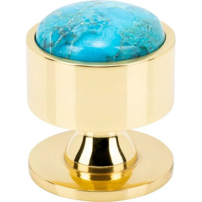 Vesta Fine Hardware - Firesky Mohave Turquoise Knob - V7554PB | Montreal Lighting & Hardware