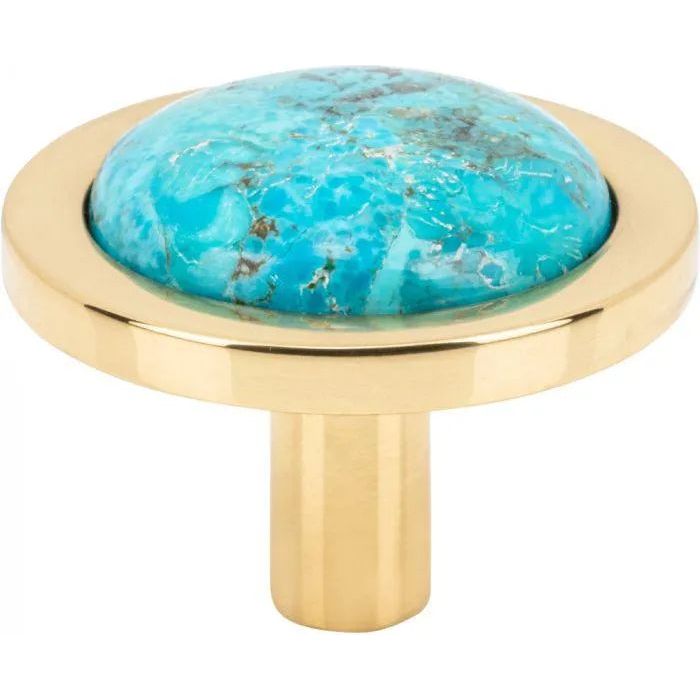 Vesta Fine Hardware - Firesky Mohave Turquoise Knob - V7584PB | Montreal Lighting & Hardware